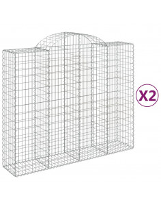 Cesti Gabbioni ad Arco 2 pz 200x50x160/180 cm Ferro Zincato 2