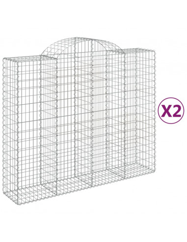 Cesti Gabbioni ad Arco 2 pz 200x50x160/180 cm Ferro Zincato