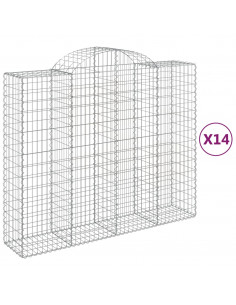 Cesti Gabbioni ad Arco 14 pz 200x50x160/180 cm Ferro Zincato 2