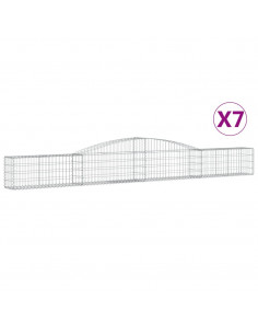 Cesti Gabbioni ad Arco 7 pz 400x30x40/60 cm Ferro Zincato 2