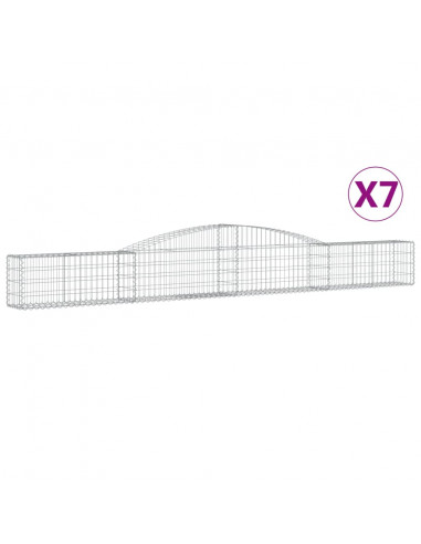 Cesti Gabbioni ad Arco 7 pz 400x30x40/60 cm Ferro Zincato