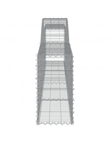 Cesti Gabbioni ad Arco 2 pz 400x30x60/80 cm Ferro Zincato