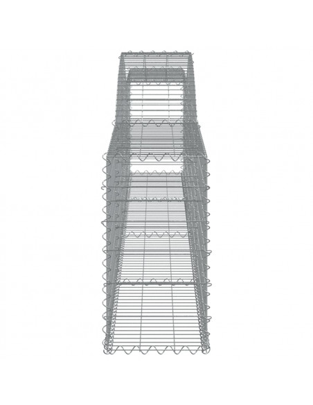Cesti Gabbioni ad Arco 3 pz 400x30x60/80 cm Ferro Zincato