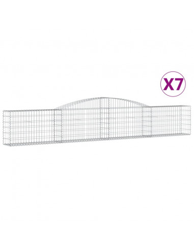 Cesti Gabbioni ad Arco 7 pz 400x30x60/80 cm Ferro Zincato
