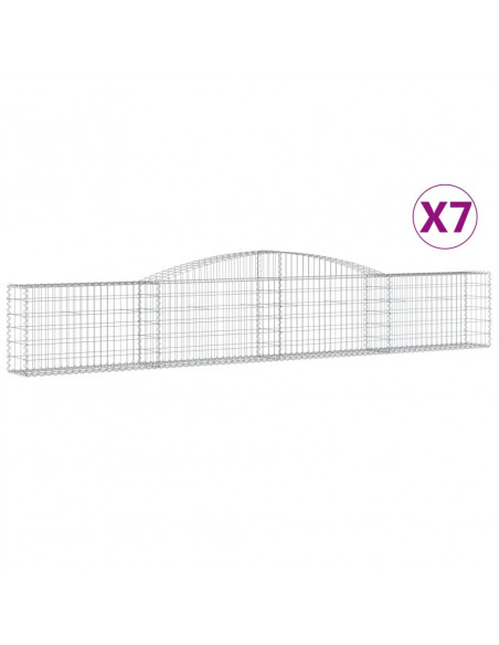 Cesti Gabbioni ad Arco 7 pz 400x30x60/80 cm Ferro Zincato