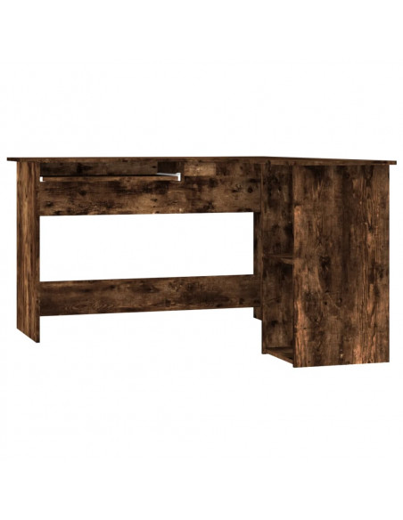 Scrivania Angolare Rovere Fumo 120x140x75 cm Legno Multistrato
