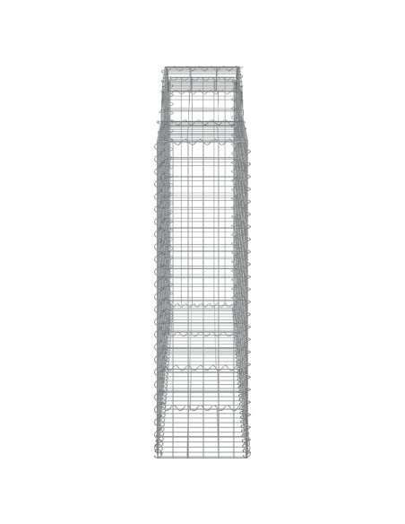 Cesti Gabbioni ad Arco 6 pz 200x50x140/160 cm Ferro Zincato