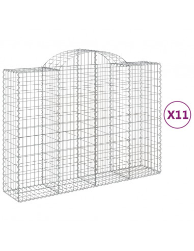 Cesti Gabbioni ad Arco 11 pz 200x50x140/160 cm Ferro Zincato