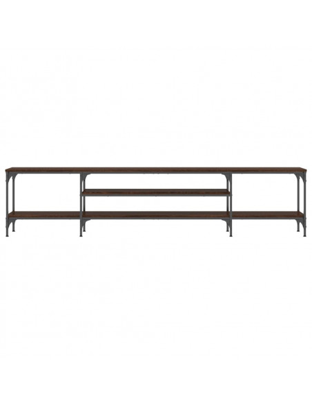 Mobile TV Rovere Marrone 201x35x45 cm Legno Multistrato e Ferro