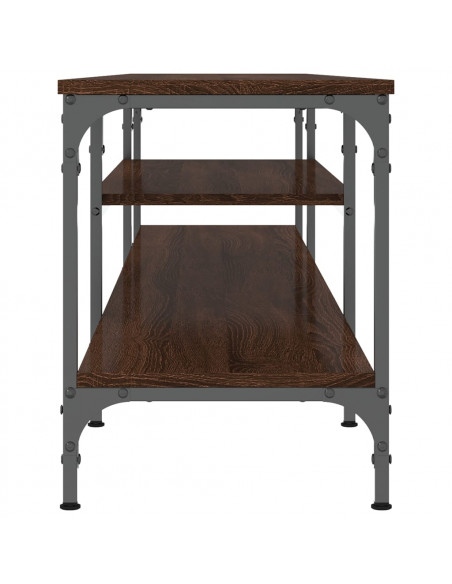 Mobile TV Rovere Marrone 201x35x45 cm Legno Multistrato e Ferro