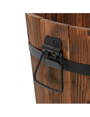 Set Secchi per Fiori 3 pz in Legno Massello di Abete