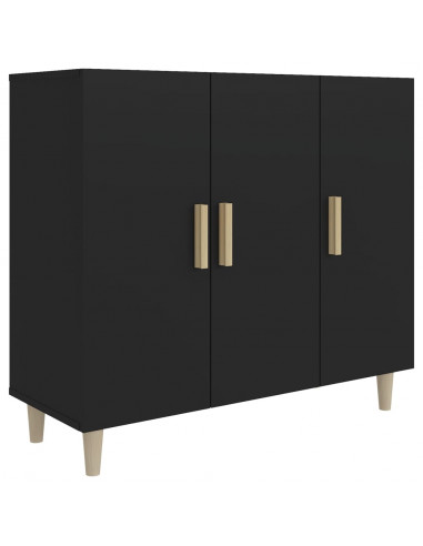 Credenza Nera 90x34x80 cm in Legno Multistrato