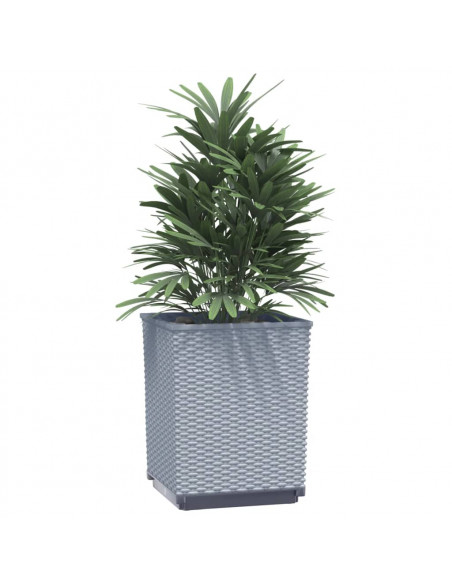 Fioriere 2 pz Grigio Chiaro 30x30x37 cm in Polipropilene