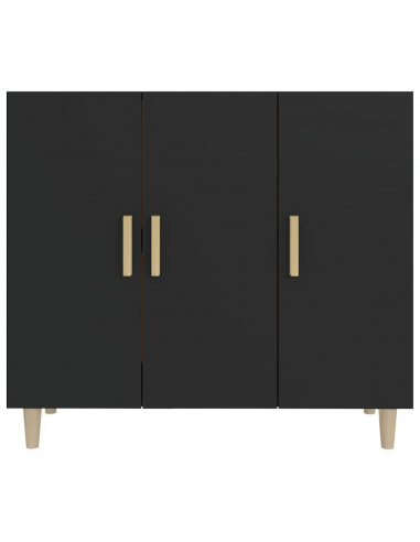 Credenza Nera 90x34x80 cm in Legno Multistrato