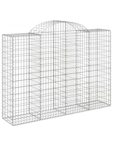 Cesti Gabbioni ad Arco 14 pz 200x50x140/160 cm Ferro Zincato