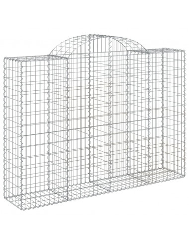 Cesti Gabbioni ad Arco 15 pz 200x50x140/160 cm Ferro Zincato