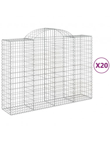 Cesti Gabbioni ad Arco 20 pz 200x50x140/160 cm Ferro Zincato