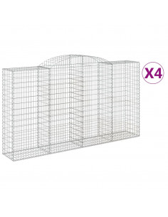 Cesti Gabbioni ad Arco 4 pz 300x50x160/180 cm Ferro Zincato 2