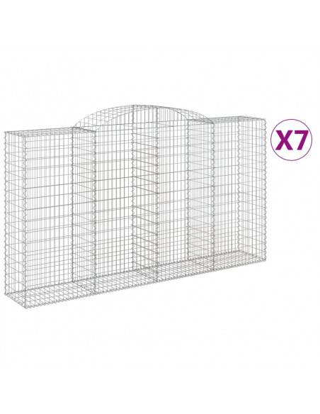 Cesti Gabbioni ad Arco 7 pz 300x50x160/180 cm Ferro Zincato