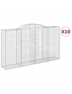 Cesti Gabbioni ad Arco 10 pz 300x50x160/180 cm Ferro Zincato 2