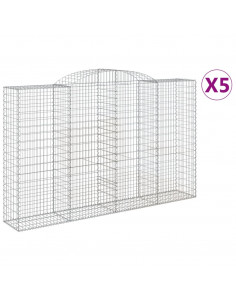Cesti Gabbioni ad Arco 5 pz 300x50x180/200 cm Ferro Zincato 2