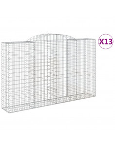 Cesti Gabbioni ad Arco 13 pz 300x50x180/200 cm Ferro Zincato 2