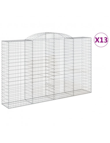 Cesti Gabbioni ad Arco 13 pz 300x50x180/200 cm Ferro Zincato