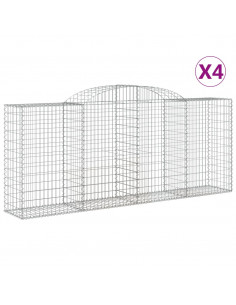 Cesti Gabbioni ad Arco 4 pz 300x50x120/140 cm Ferro Zincato 2