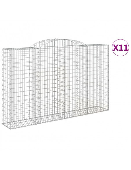 Cesti Gabbioni ad Arco 11 pz 300x50x180/200 cm Ferro Zincato