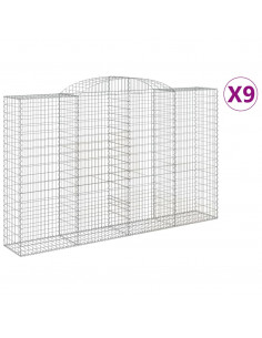 Cesti Gabbioni ad Arco 9 pz 300x50x180/200 cm Ferro Zincato 2