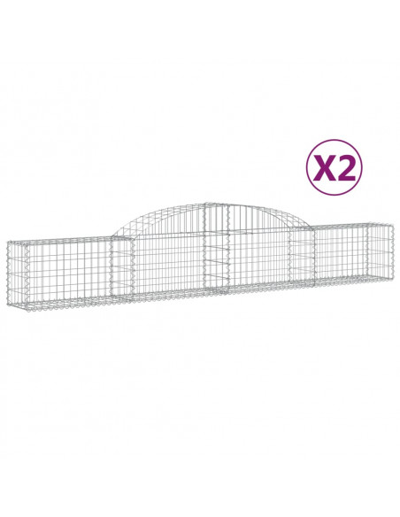 Cesti Gabbioni ad Arco 2 pz 300x30x40/60 cm Ferro Zincato