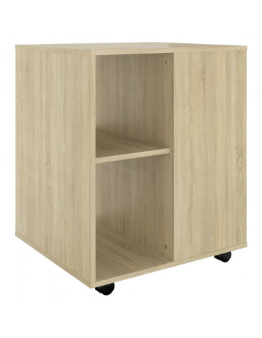 Mobiletto con Ruote Rovere Sonoma 60x53x72 cm Legno Multistrato