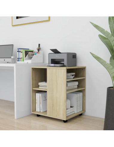 Mobiletto con Ruote Rovere Sonoma 60x53x72 cm Legno Multistrato