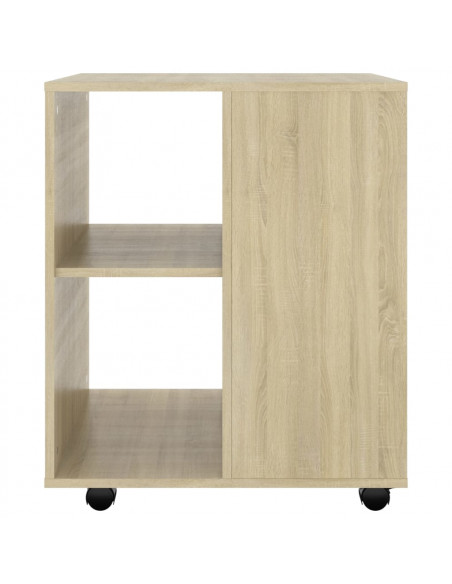 Mobiletto con Ruote Rovere Sonoma 60x53x72 cm Legno Multistrato