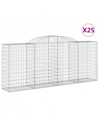 Cesti Gabbioni ad Arco 25 pz 300x50x120/140 cm Ferro Zincato