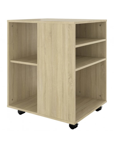Mobiletto con Ruote Rovere Sonoma 60x53x72 cm Legno Multistrato