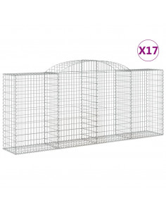 Cesti Gabbioni ad Arco 17 pz 300x50x120/140 cm Ferro Zincato 2