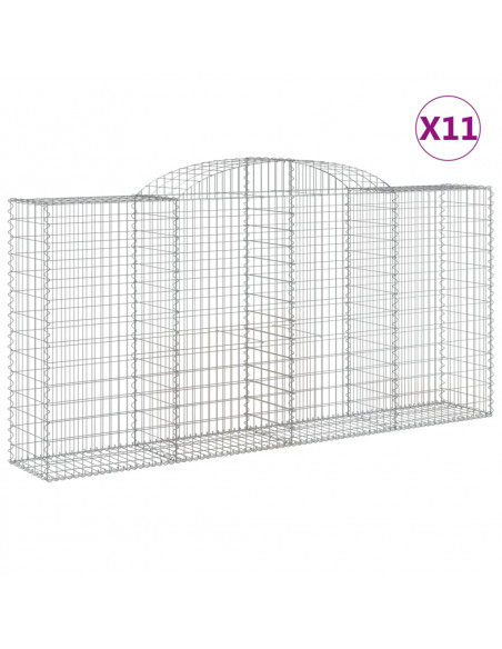 Cesti Gabbioni ad Arco 11 pz 300x50x140/160 cm Ferro Zincato