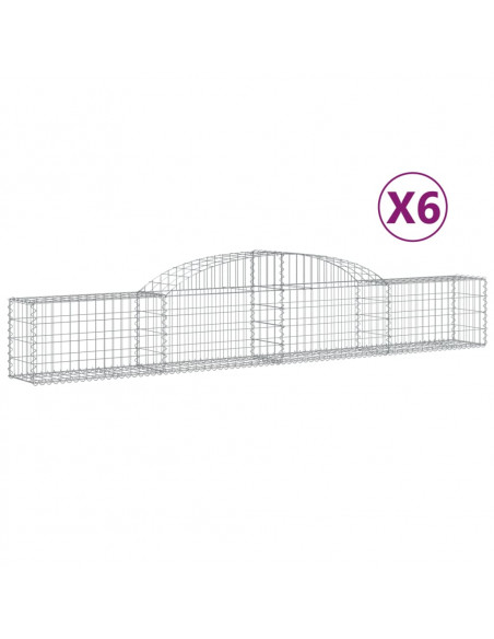 Cesti Gabbioni ad Arco 6 pz 300x30x40/60 cm Ferro Zincato