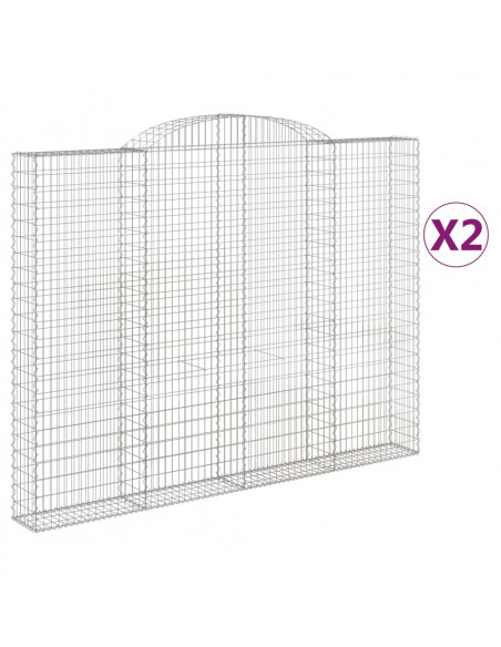 Cesti Gabbioni ad Arco 2 pz 300x30x220/240 cm Ferro Zincato