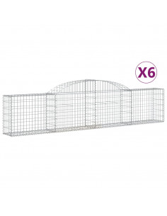 Cesti Gabbioni ad Arco 6 pz 300x30x60/80 cm Ferro Zincato 2
