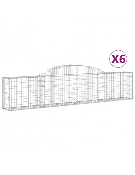 Cesti Gabbioni ad Arco 6 pz 300x30x60/80 cm Ferro Zincato
