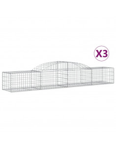 Cesti Gabbioni ad Arco 3 pz 300x50x40/60 cm Ferro Zincato 2