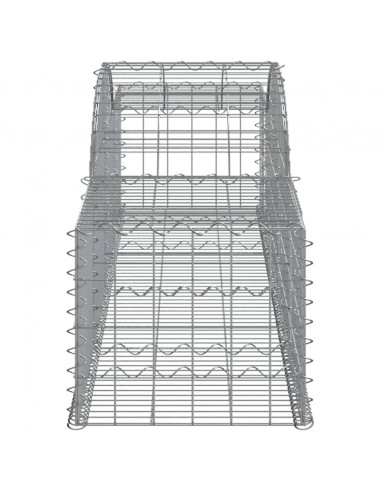 Cesti Gabbioni ad Arco 2 pz 300x50x40/60 cm Ferro Zincato