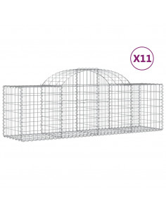 Cesti Gabbioni ad Arco 11 pz 200x50x60/80 cm Ferro Zincato 2