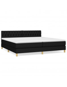 Giroletto a Molle con Materasso Nero 200x200 cm in Tessuto 2