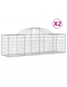 Cesti Gabbioni ad Arco 2 pz 200x50x60/80 cm Ferro Zincato 2