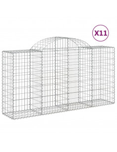 Cesti Gabbioni ad Arco 11 pz 200x50x100/120 cm Ferro Zincato 2