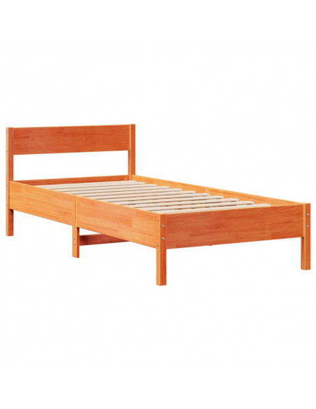Letto senza Materasso Marrone Cera 100x200 cm in Legno di Pino