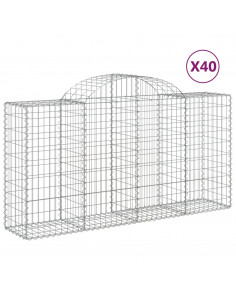 Cesti Gabbioni ad Arco 40 pz 200x50x100/120 cm Ferro Zincato 2